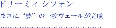 ドリーミィ シフォン まさに“夢”の一枚ヴェールが完成